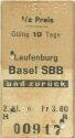 Laufenburg - Basel SBB und zurück - Fahrkarte