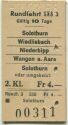 Fahrkarte - Rundfahrt SNB 3 - Solothurn Wiedlisbach