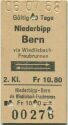 Fahrkarte - Niederbipp Bern via Wiedlisbach