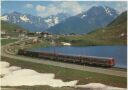 Oberalp-Passhöhe mit Rhone-Rhein-Express der Furka-Oberalp-Bahn - AK Grossformat